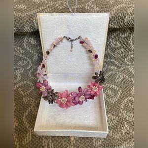 Flower stone necklace